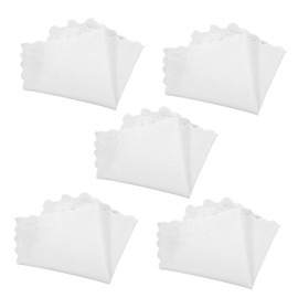 FRCOLOR 5pcs Cotton White Handkerchiefs Soft Multi-purpose Cloths for Painting Tie-dye Crafts and Everyday Use Gentle Skin