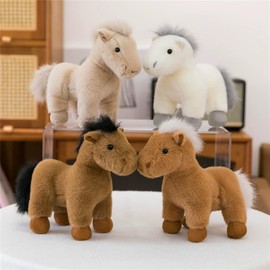Uixxducc 1 x Horse Cuddly Toy, Super Soft, 30 cm Plush Toy, Horse Plush Toy - The Cute Baby Gift for Horse Lovers (White)