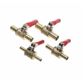 Brass Shutoff Ball Valve Pipe 6mm 8mm 10mm 12mm Fuel Hose Joiner Inline Fitting (4mm)