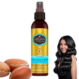 H.A.S.K Repairing ARGAN OIL 05-in-01 Leave In Conditioner Spray for all hair types, color safe, gluten free, sulfate free, paraben free - 6 Fl Oz 1pk, Beige, Clear