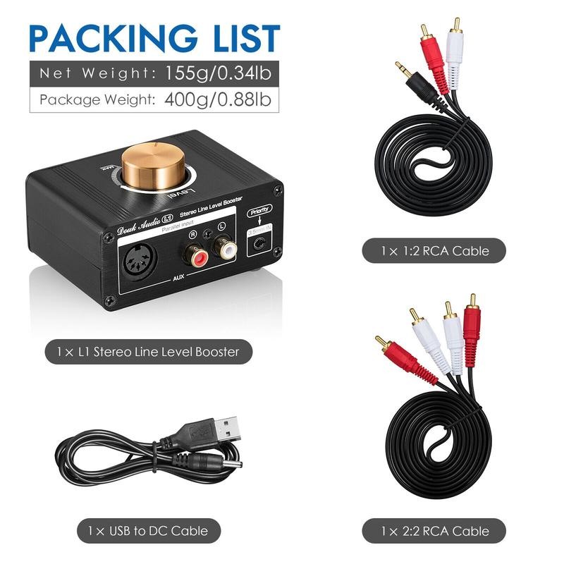 Douk Audio Mini Stereo Line Level Booster Amplifier Audio Preamp