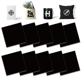 Black Infusible Transfer Ink Sheets, 10 Pcs 12"x 12" Solid Plain Color Pre-Printed Sublimation Paper for Heat Press Mug, DIY T- Shirts, Coasters