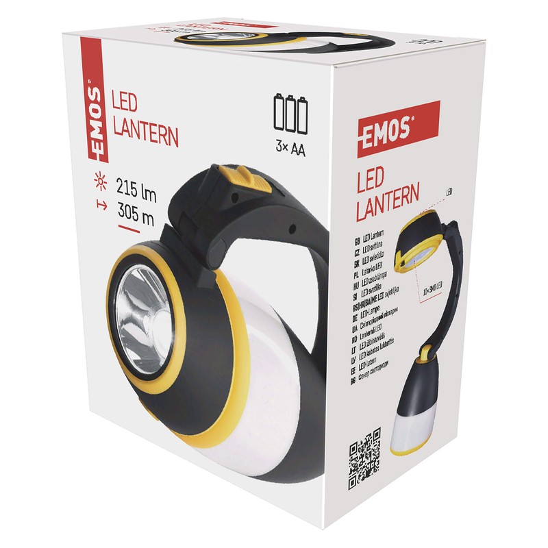 EMOS Multifunctional LED camping lantern, portable camping lamp/hand light, brightness