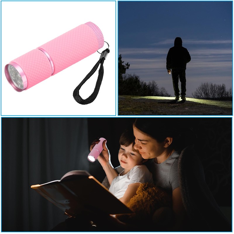 PATIKIL 9 LED Glow in Dark Flashlights, Mini Aluminum Flashlight