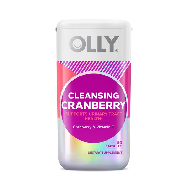 OLLY Cleansing Cranberry Capsules, Supports Urinary Tract Health, Vegan Capsules, Supplement for Women - 40 Count