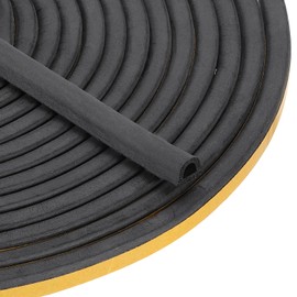 PATIKIL 40 ft D Shape Rubber Seal Strip, Self-Adhesive EPDM Rubber Door Weather Stripping for Boat, RV, Auto, Truck, Marine, Garage Doors/Window, W: 1/3", H: 5/16", Black/Yellow