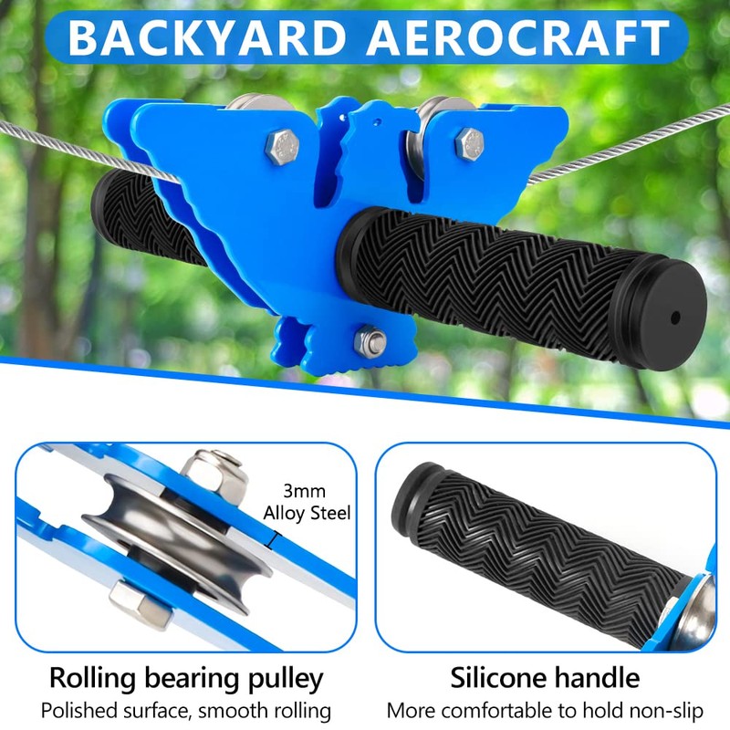 X XBEN 200FT Zip line Kits for Backyard, Zip Lines