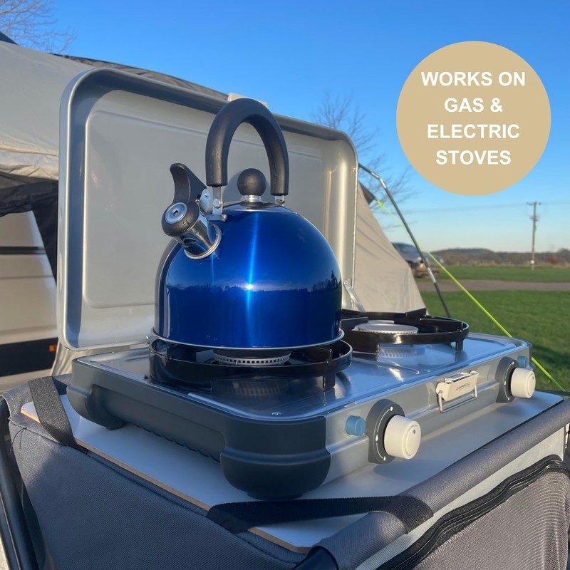 OLPRO 2 Litre Stainless Steel Whistling Kettle – Durable Blue