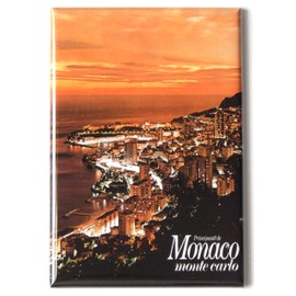 Monaco Monte Carlo Fridge Magnet (1.75 x 2.75 inches) Travel Poster Style A