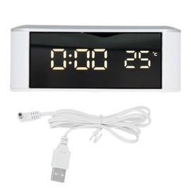 LED Alarm Clock Household Multifunctional Touch Screen Alarm Clock Indoor Temperature Meter Thermometer with USB Cable
