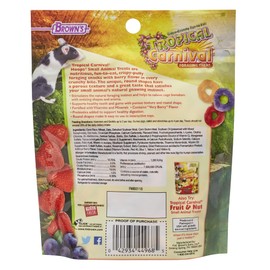 F.M. Brown's Tropical Carnival Hoops Small Animal Treats, 3-oz Bag - Vitamins and Minerals for Rabbits, Guinea Pigs, Chinchillas, Mice, Rats and Hamsters, Supports Healthy Teeth and Gums