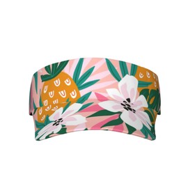 Adjustable Tropical Pineapple Print Sun Visor for Sports and Beach