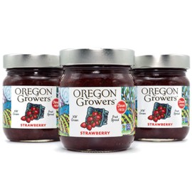 Oregon Growers, Strawberry, Non-GMO, Natural Fruit Spread, 12 Ounce (Pack of 3)