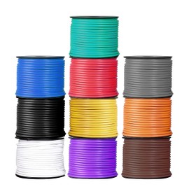 Cablectric 20 Gauge Primary Automotive Wire Assortment - 10 Roll Assortment Pack - 100 Ft of Copper Clad Aluminum Wires per Roll, 20 Gauge Stranded Copper Clad Aluminium Auto Cable