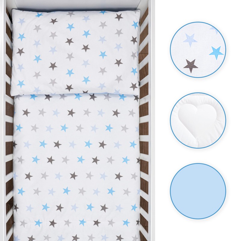 5 Piece Baby Bedding Duvet Pillow with Covers & Jersey