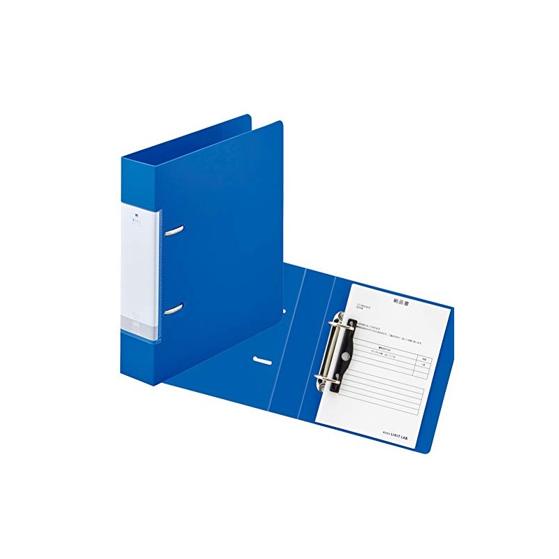 Lihit Lab G2232-8 D-Type Ring File, A5, 2 Holes, Blue