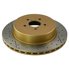 DBA DBA655X-10 Street Series Gold Cross-Drilled and Slotted Rear Vented Disc Brake Rotor