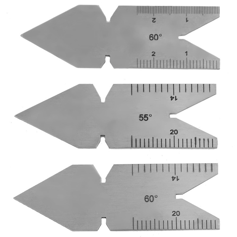 1pc Screw Thread Pitch Gauge of 52 Leaves 2pcs 60°+1pc