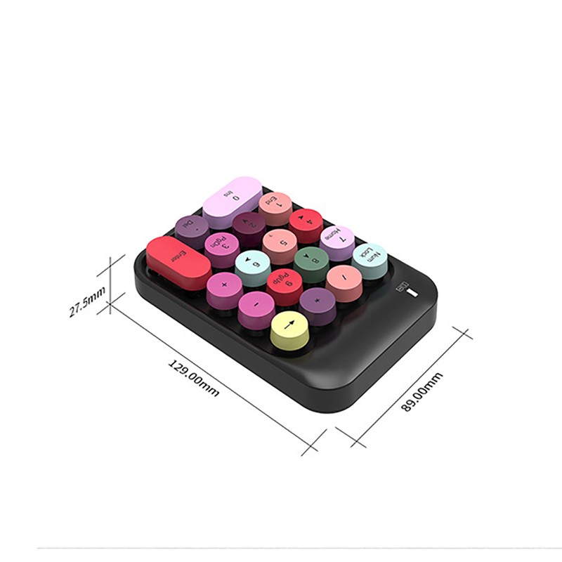 AK18 2.4G Wireless Digital Keypad Accounting External Round Keycap Wireless