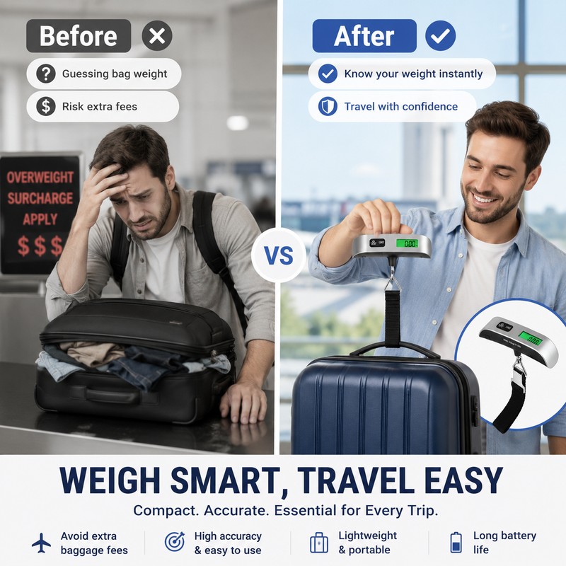 110 lb / 50 kg Digital Luggage Scale – Portable
