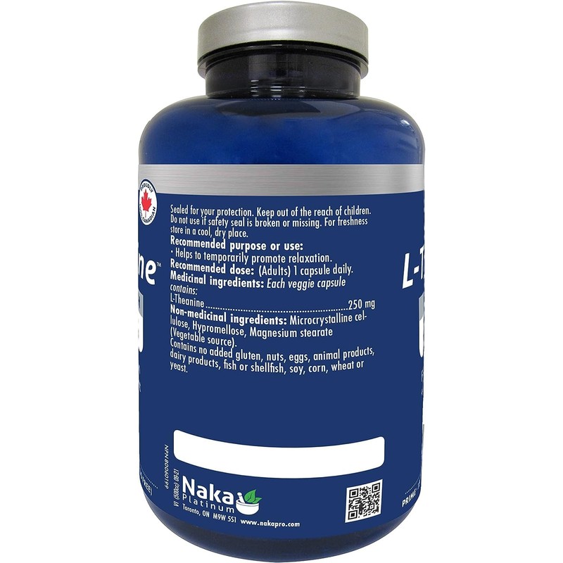 Naka Platinum PRO L-Theanine 250 mg Promotes Relaxation BONUS SIZE