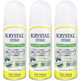 Krystal Stone Desodorante Lemongrass Roll on 90ml 3 Pack