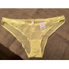 Auden Women's Size Large Yellow See Through Lace Cheeky Underwear