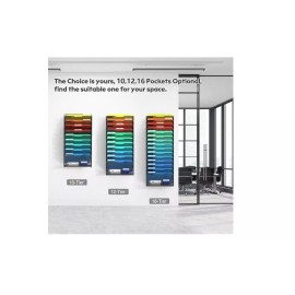 Hanging Wall Mount File Organizer 10 Pocket Paper Folder Holder Letter Rack