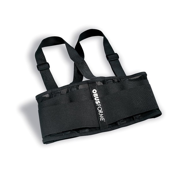 ObusForme Large/X-Large Back Belt With Suspenders, Engineered For The Human Body, Designed To Promote Proper Posture and Body Mechanics During Sports and Activities, Black, For Both Men and Women