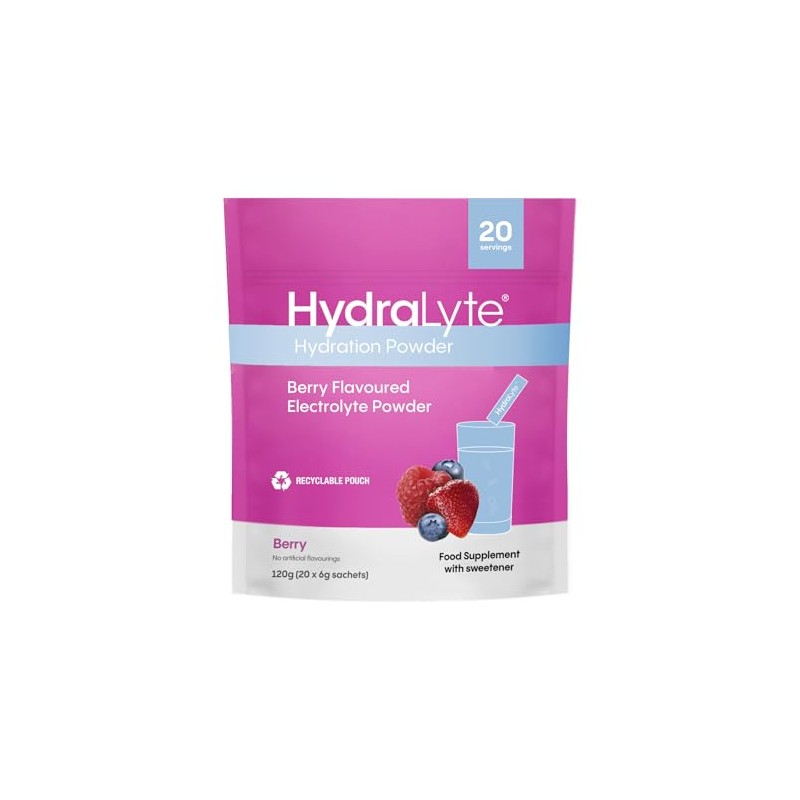 Hydralyte Effervescent Electrolytes Powder Sachets - 20 Flavoured Sticks -