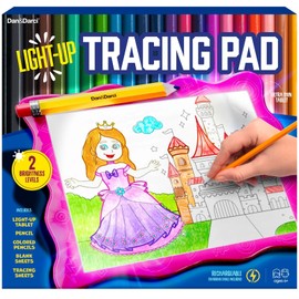 Dan&Darci Light Up Tracing Pad for Kids - Arts & Crafts Writing Drawing kit for Girls, Boy