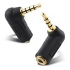 Cable Matters 2-Pack Right Angle 3.5mm Adapter in Black (Mini