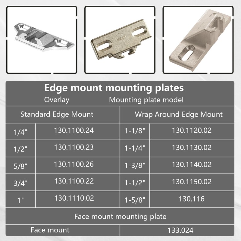 8-Pack Self Closing Hinges Compatible with for Blum 32.160-01.01, 30.460,