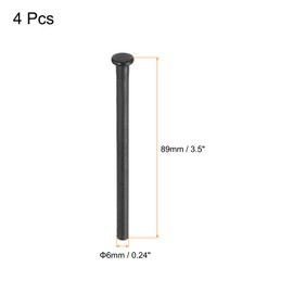 MECCANIXITY 4pcs 3.5 Inch Door Hinge Pins, Removable Brushed Door Hinge Interior Hinge Security Pins for Wood Residential Door Replacement, Matte Black