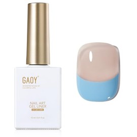 GAOY Blue Swirl Gel Nail Polish Art Liner, 12ml Classic Colors for Nail Paint Design with Thin Brush DIY French Manicure and Pedicure at Home