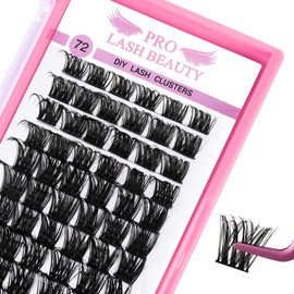 Cluster Eyelashes, Pack of 72 Individual Eyelashes, Eyelash Clusters, DIY Eyelash Extensions, Super-Thin Band, Reusable, Soft & Comfortable (Tender-D-10 mm)