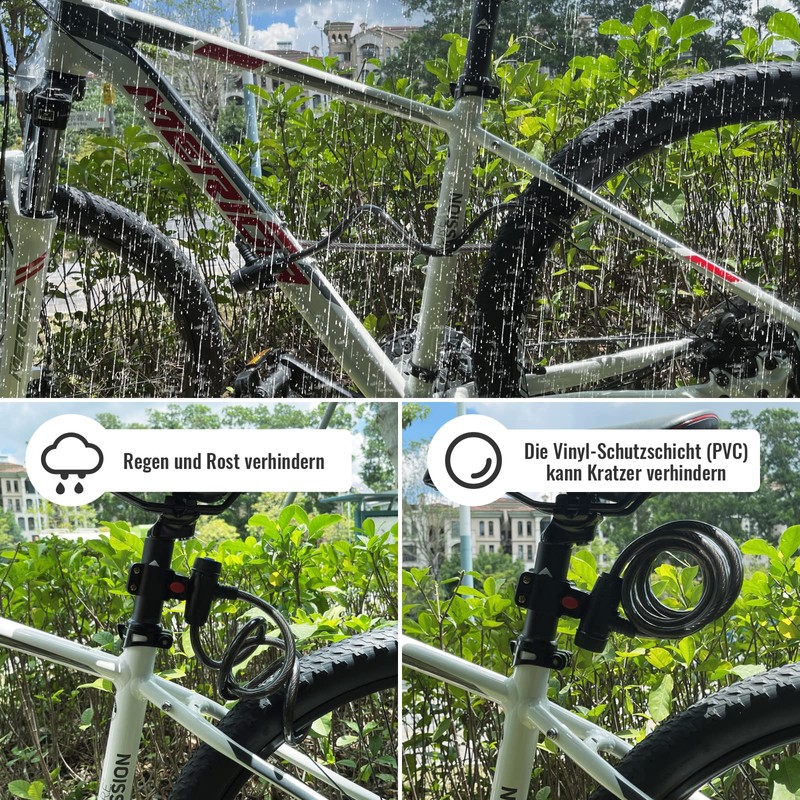 Diyife Bicycle Cable Lock, Heavy Duty 12 mm Thick Bicycle