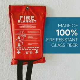 THP DEALS Fire Blanket LARGE SIZE 1 X 1m EASY & QUICK UNFOLDING FIRE BLANKET, Must have Mountable Emergency Fire Blanket for Home, Kitchen, Garage, Office, Caravan