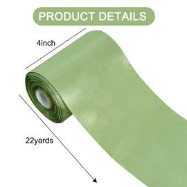 TONIFUL 4 Inch Wide Sage Olive Green Solid Satin Ribbon 22yd Fabric Large Ribbon for Cutting Ceremony Grand Opening Chair Sashes Table Hair Car Bows Floral Craft Sewing Wedding Party Decoration