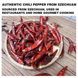 Dried Sichuan Chili Peppers Whole 4 Ounces, Mild, Used in Mexican, Chinese, Thai Dishes, Premium Szechuan Dried Red Chilies for Chili Oil, Paste, and Sauce