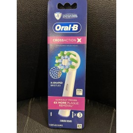 Oral-B Cross Action  Electric Toothbrush Replacement Brush Heads - 3ct-  -white-