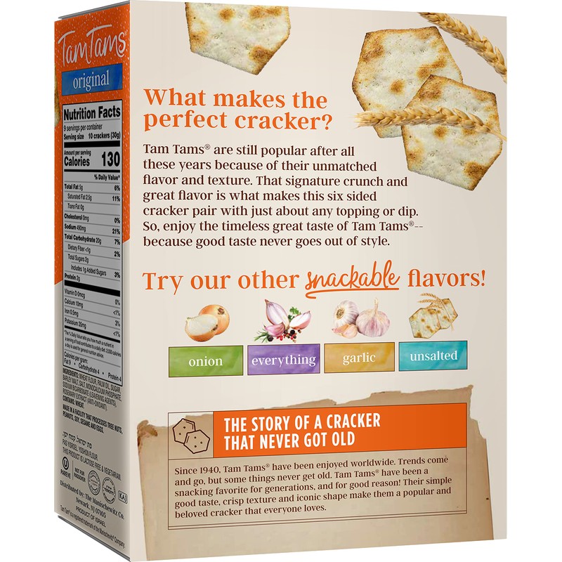 Manischewitz Tam Tam Original Crackers 9.6oz (2 Pack), Fluffy &