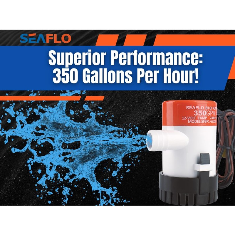 SEAFLO 01-Series 350 GPH Bilge Pump 12v 4-Year Warranty!