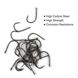 500PCS Premium Fishhooks, 10 Sizes High Carbon Steel Fishing Hooks, Strong Sharp Fish Hook with Barbs for Saltwater/Freshwater (3# -12#)