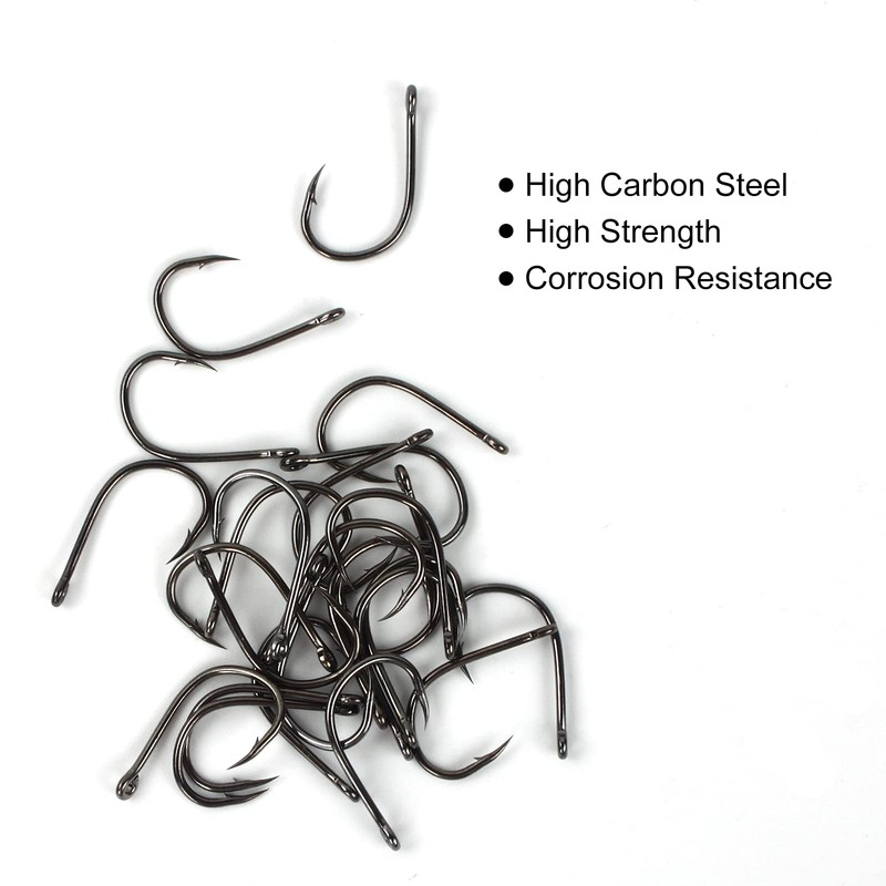 500PCS Premium Fishhooks, 10 Sizes High Carbon Steel Fishing Hooks,