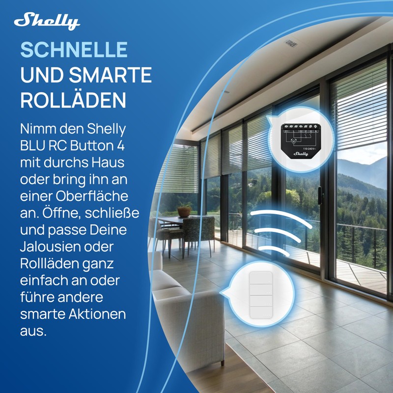 Shelly Shutter (2 Pieces) & BLU RC Button 4 (Bundle)