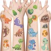 8 Sheets Cute Dinosaur Temporary Tattoos – Individually Wrapped Dino