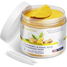 MEEYEE Turmeric Kojic Acid Cleansing Pads – 50PCS Exfoliating Face Scrub Pads