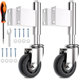 Homhoo Spring Loaded Gate Casters 3” Heavy Duty Gate Caster Wheels with Hardware 220 Lbs Load Capacity, Pack of 2