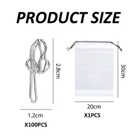 100PCS Butterfly Curtain Hooks, 1PCS Storage Bag, Metal Curtain Hooks, Curtain Accessories, Universal Curtain Hooks, Pencil Pleat Curtain Hooks, For Shower Curtains, Curtains